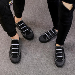 Black Sole Canvas Couple Shoes