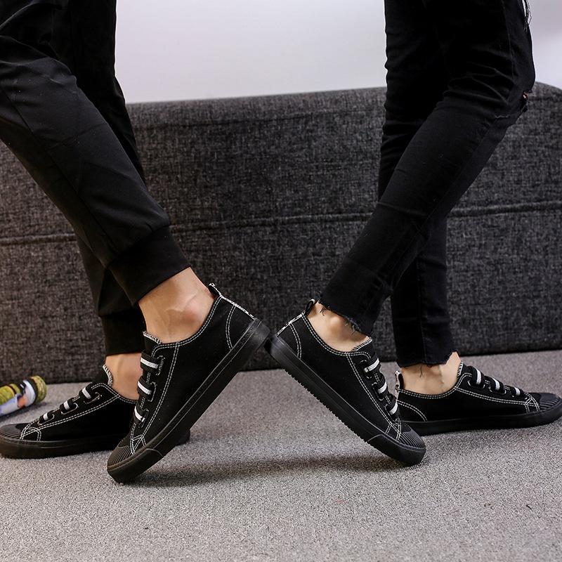 Black Sole Canvas Couple Shoes