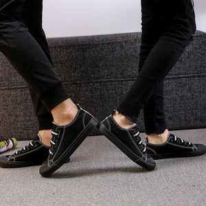 Black Sole Canvas Couple Shoes