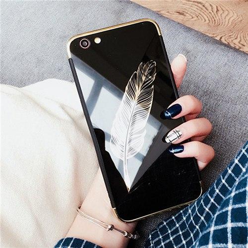 Black Pink Feather Couple Phone Case