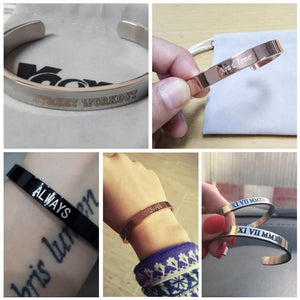 Free Engraving Personalized Couple Cuff Bracelets