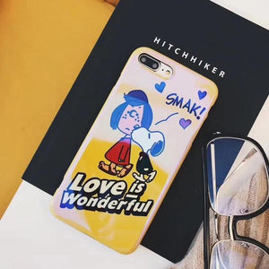 Cartoon Dog love is wonderful Couple Phone Case