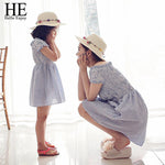 HE Hello Enjoy mother daughter dresses 2016 Family Matching Outfits striped dress family clothing mother and daughter clothes