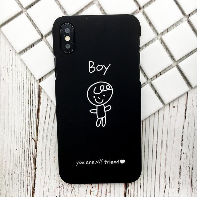 Lovely Boy and Girl Cartoon Couples Phone Case