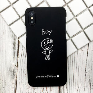 Lovely Boy and Girl Cartoon Couples Phone Case
