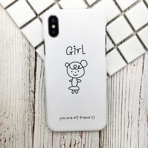 Lovely Boy and Girl Cartoon Couples Phone Case