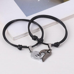 2 PCs/Set Heart-Shaped Couple Bracelets