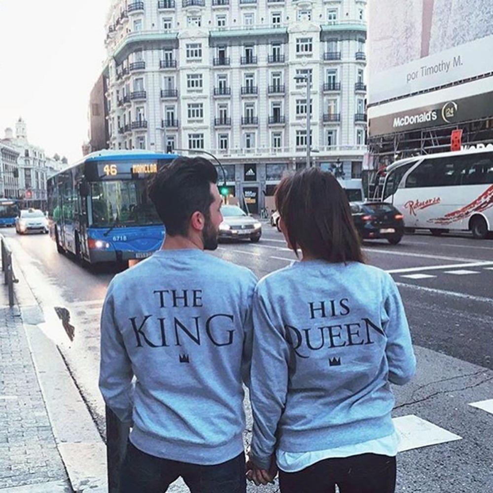 Grey King & Queen Couple Sweater