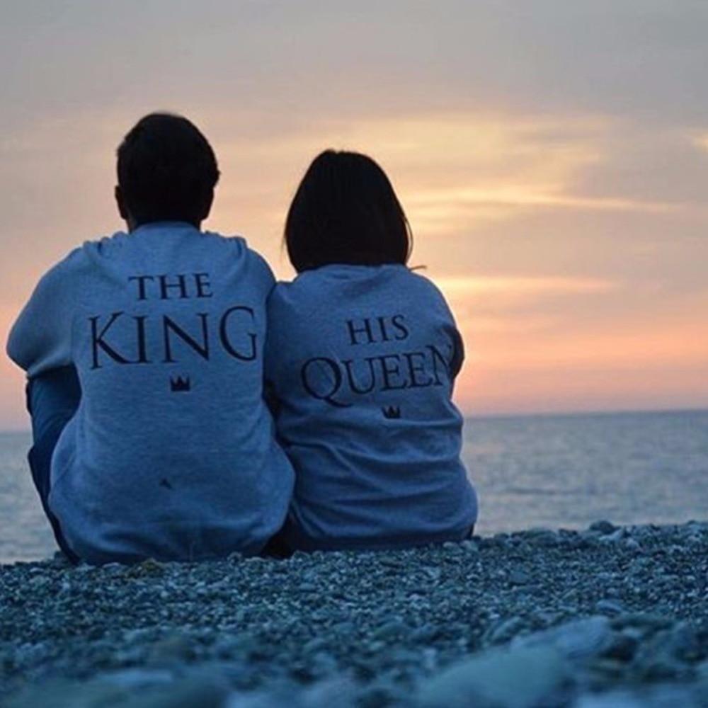 Grey King & Queen Couple Sweater