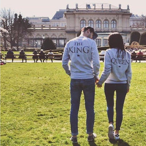 Grey King & Queen Couple Sweater