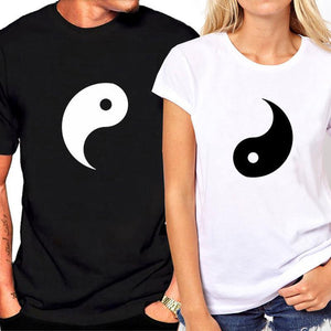 Black and White Yin Yang Couple Shirts