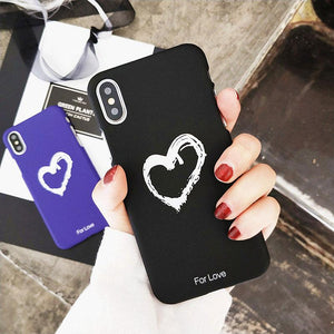 Heart Matte Couple Phone Cases