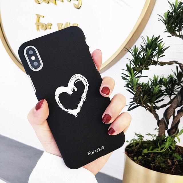 Heart Matte Couple Phone Cases