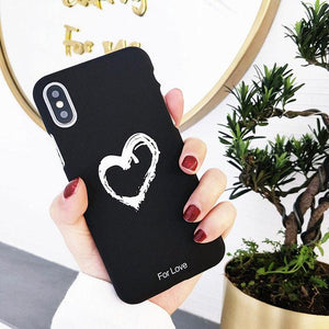 Heart Matte Couple Phone Cases