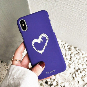 Heart Matte Couple Phone Cases