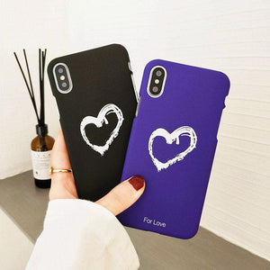 Heart Matte Couple Phone Cases