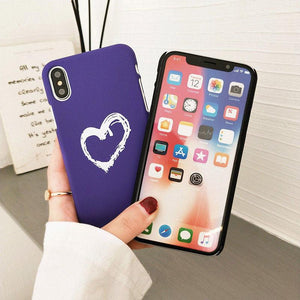 Heart Matte Couple Phone Cases