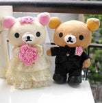 Bear Wedding Pink Rose Couple Stuff Toys ( 30cm )