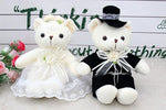 Couple Stuff Toys a pair of cute small wedding dress couples happy bear doll car doll bed doll  wedding gift about 20cm