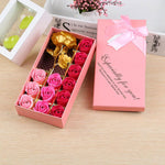 14pcs Rose Flower Soaps with Gold Rose