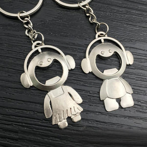 Bottle Opener Couple Key Chain