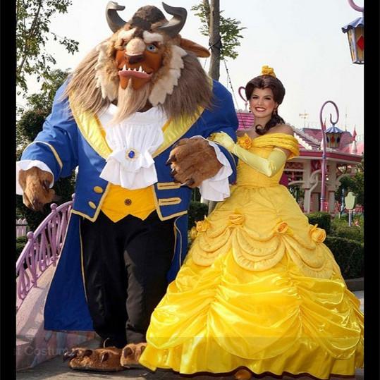 beauty and the beast dress Beauty And The Beast Collection Belle Beast Cosplay Fantasia Halloween – CouplesEstore