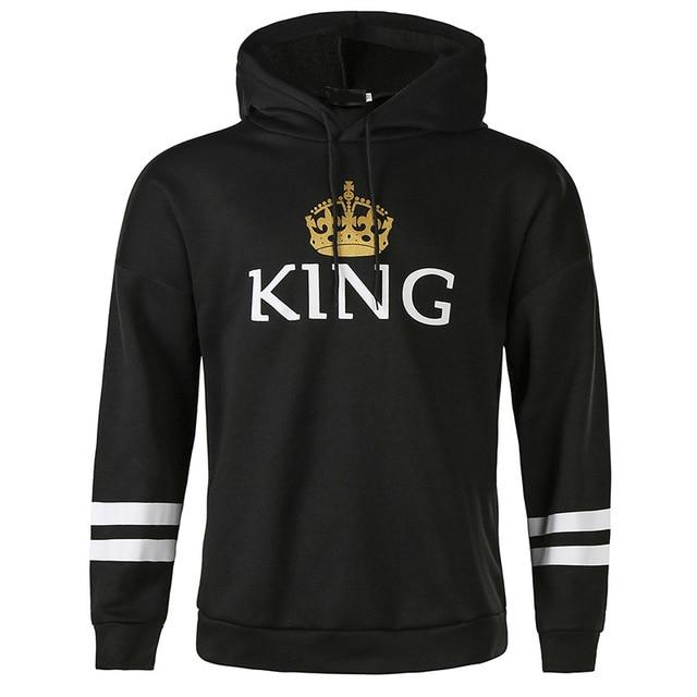 QUEEN KING Striped Hooded Couple Sweater