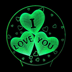 I LOVE YOU 7 Color 3D Lamp