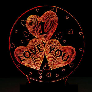 I LOVE YOU 7 Color 3D Lamp