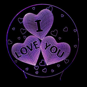I LOVE YOU 7 Color 3D Lamp