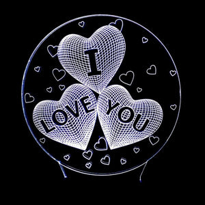 I LOVE YOU 7 Color 3D Lamp