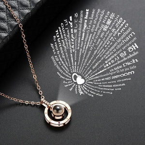 I Love You in 100 Languages Projection Couple Necklace