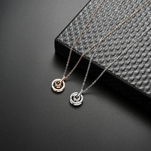 I Love You in 100 Languages Projection Couple Necklace