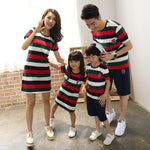 Red Black Green White Stripes Family Matching Clothes